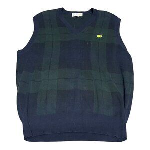 Slazenger Masters Plaid Augusta National Golf Shop Sweater Vest Size Large Green
